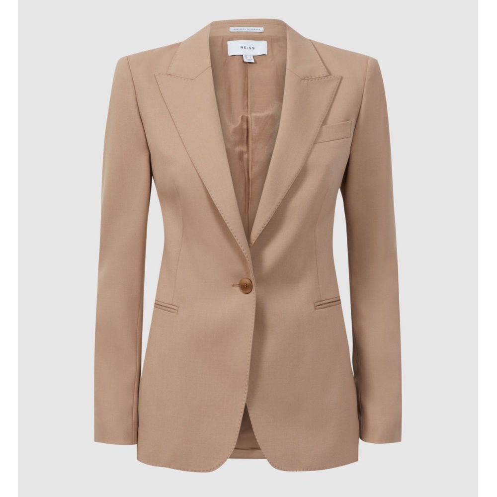 Reiss Women's 6 Light Pink Single Button Calma Blazer Suit Jacket